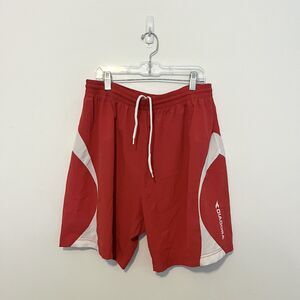 1990s Diadora Nylon Soccer Shorts Red White VTG Rare Vintage Futbol Sz M